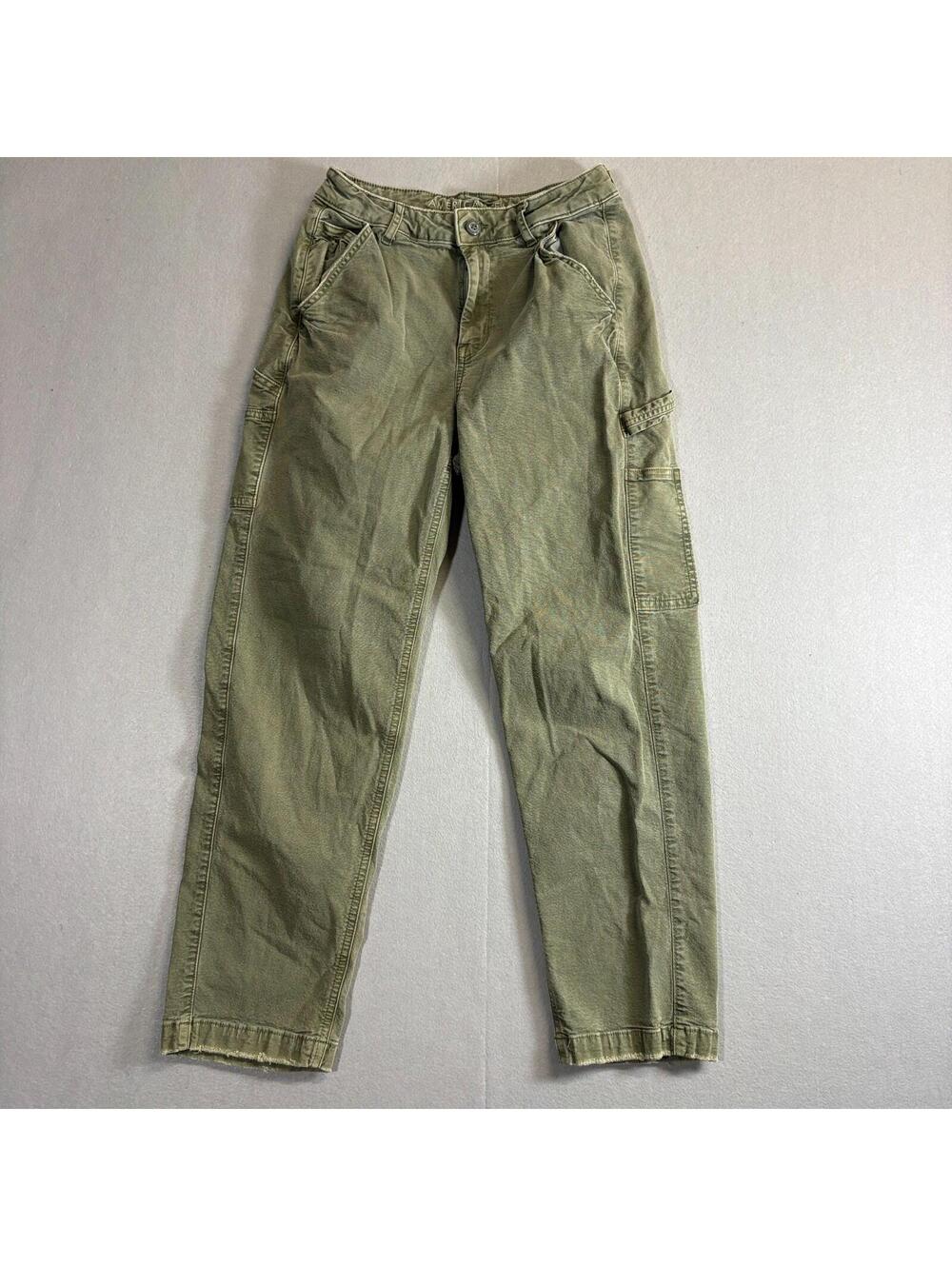 American Eagle Cargo Pants Womens 4 Fits Like 24x25 Olive Utility Y2K